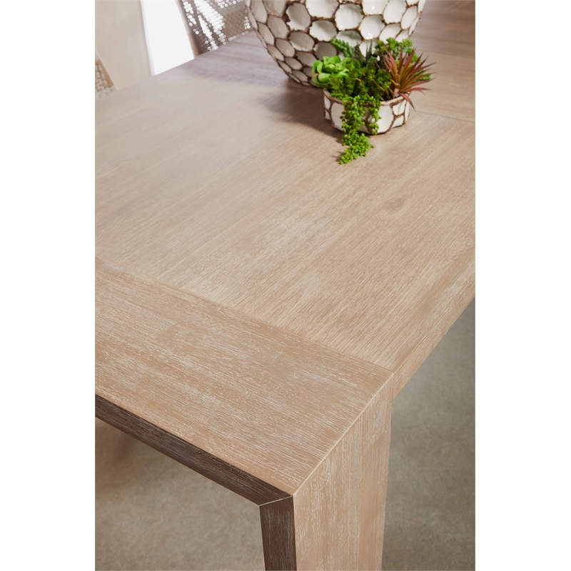 Maklaine Modern Transitional Wood Dining Table in Natural Gray