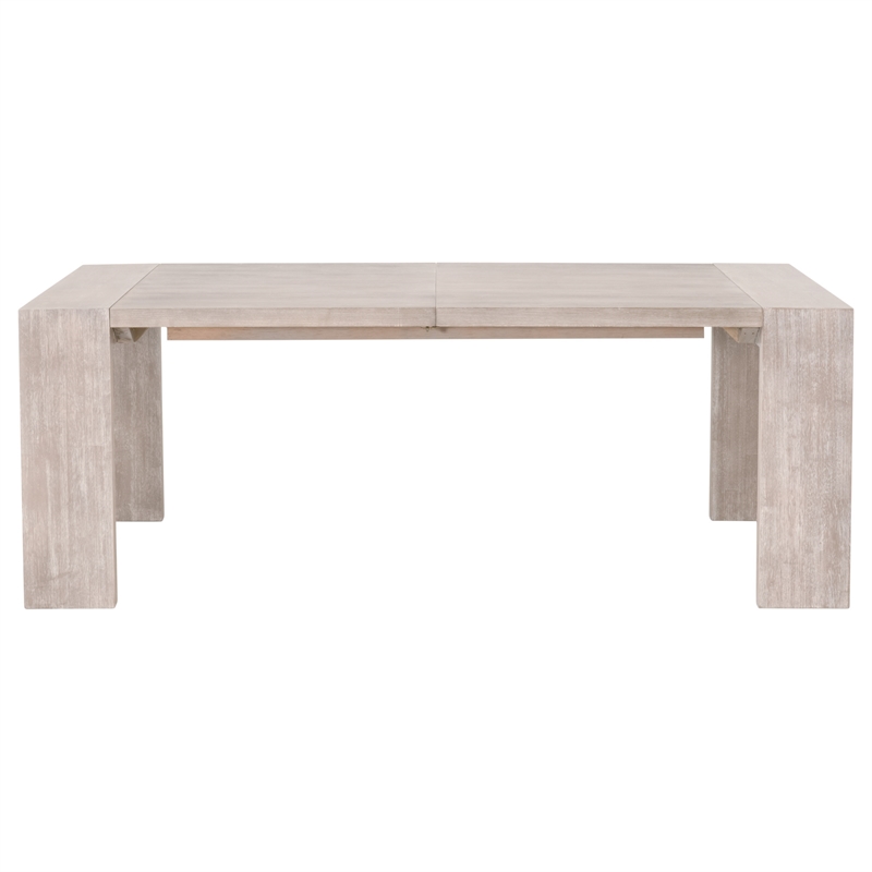 Maklaine Modern Transitional Wood Dining Table in Natural Gray
