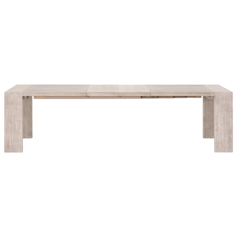 Maklaine Modern Transitional Wood Dining Table in Natural Gray