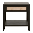 Maklaine Modern Transitional Wood Side Table in Black/Natural