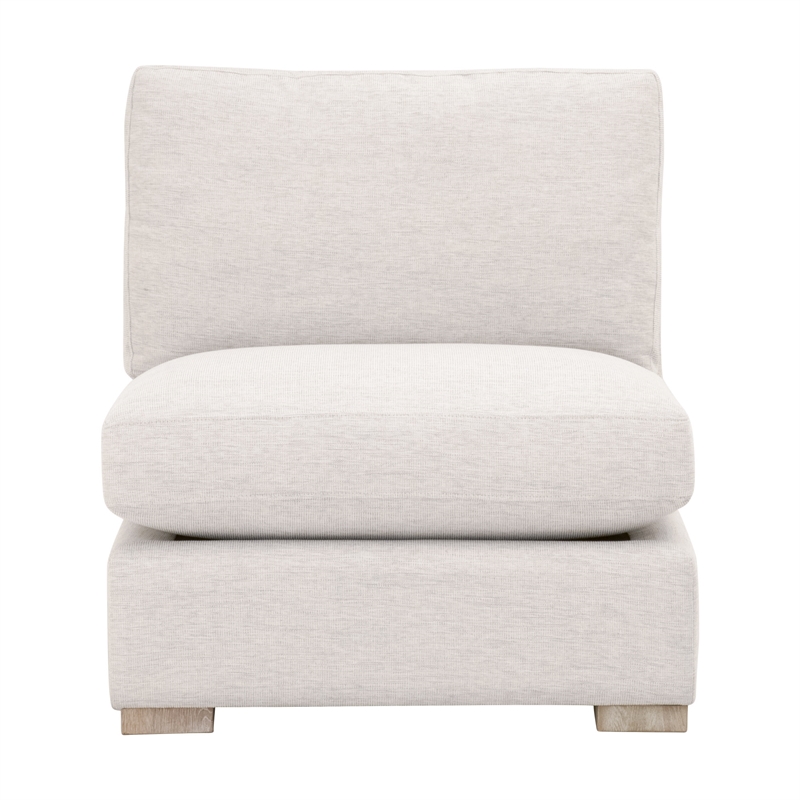 Maklaine Contemporary Transitional Fabric Armless Chair in Stone
