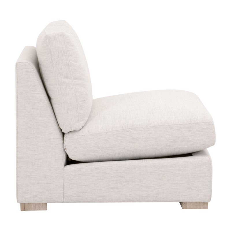 Maklaine Contemporary Transitional Fabric Armless Chair in Stone