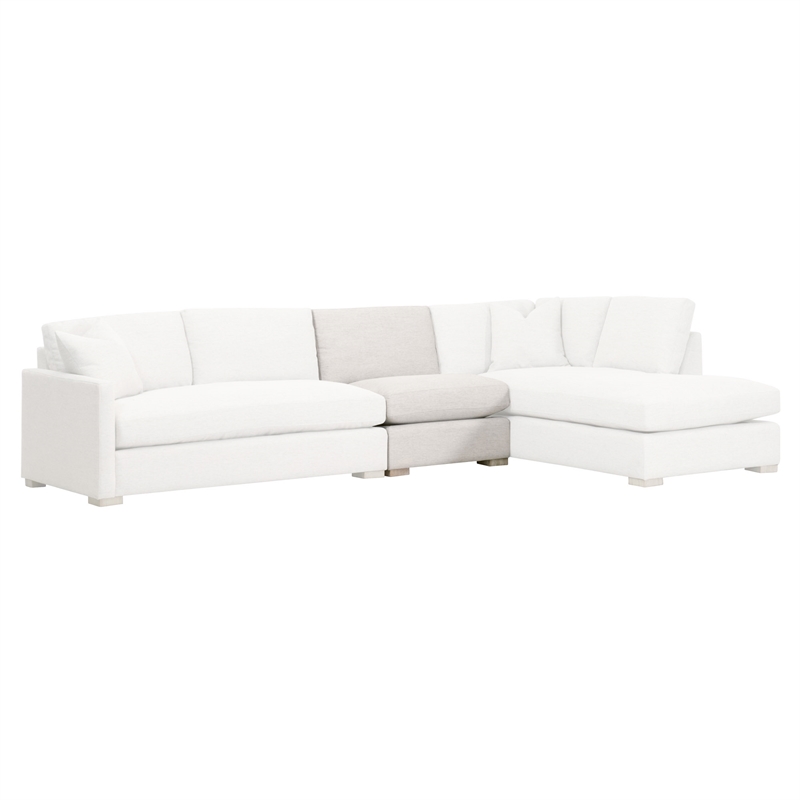 Maklaine Contemporary Transitional Fabric Armless Chair in Stone