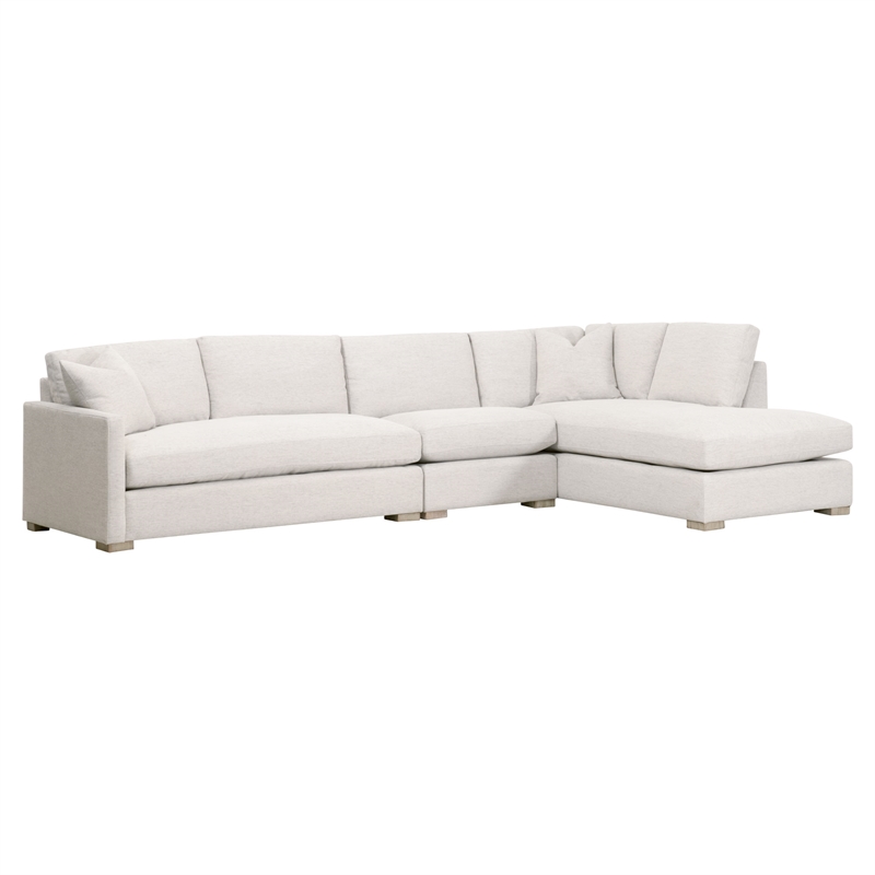 Maklaine Contemporary Transitional Fabric Armless Chair in Stone