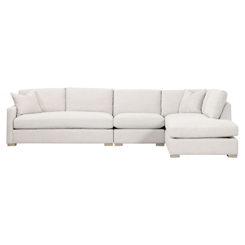 Maklaine Contemporary Transitional Fabric Armless Chair in Stone