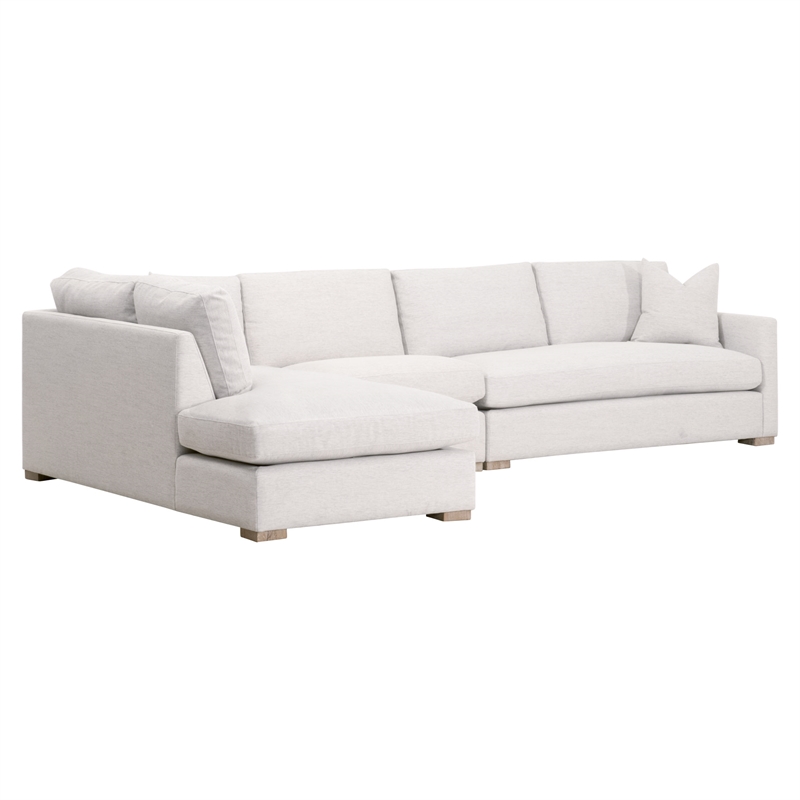 Maklaine Contemporary Transitional Fabric Armless Chair in Stone