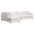 Maklaine Contemporary Transitional Fabric Armless Chair in Stone