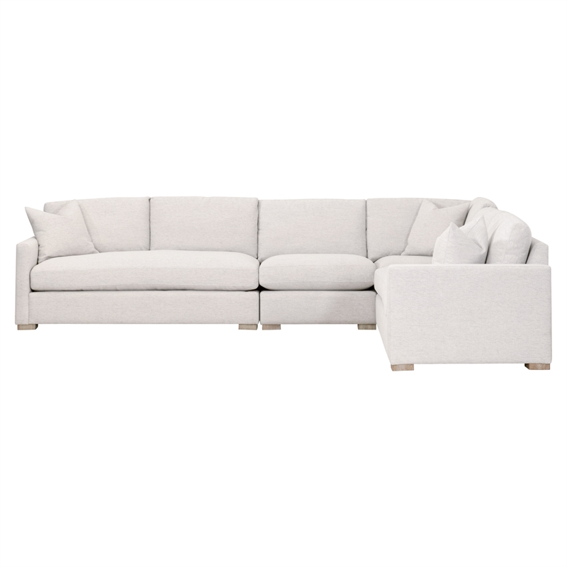 Maklaine Contemporary Transitional Fabric Armless Chair in Stone