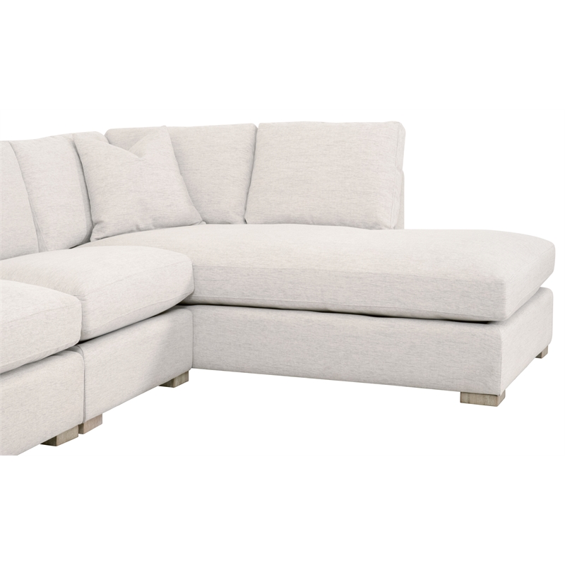 Maklaine Contemporary Transitional Fabric Armless Chair in Stone