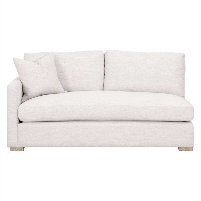 Maklaine Contemporary Transitional Fabric Left Arm Sofa in Stone