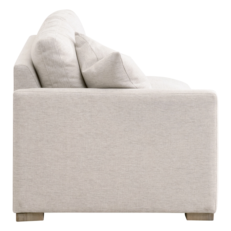 Maklaine Contemporary Transitional Fabric Left Arm Sofa in Stone