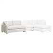 Maklaine Contemporary Transitional Fabric Left Arm Sofa in Stone