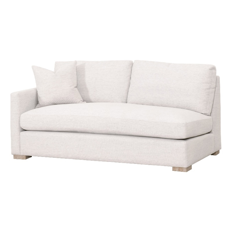 Maklaine Contemporary Transitional Fabric Left Arm Sofa in Stone