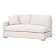 Maklaine Contemporary Transitional Fabric Left Arm Sofa in Stone
