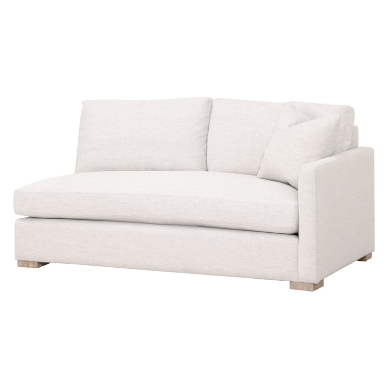Maklaine Contemporary Transitional Fabric Right Arm Sofa in Stone