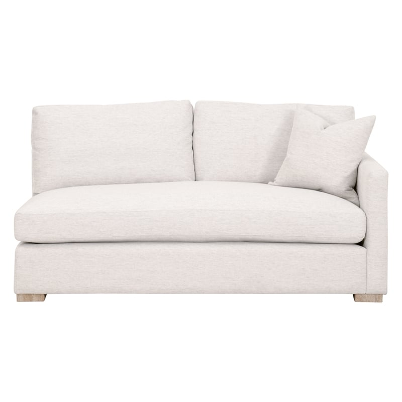 Maklaine Contemporary Transitional Fabric Right Arm Sofa in Stone