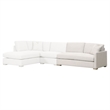Maklaine Contemporary Transitional Fabric Right Arm Sofa in Stone