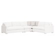 Maklaine Contemporary Transitional Fabric Corner Chair in Stone