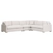 Maklaine Contemporary Transitional Fabric Corner Chair in Stone