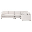 Maklaine Contemporary Transitional Fabric Corner Chair in Stone