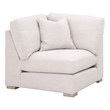 Maklaine Contemporary Transitional Fabric Corner Chair in Stone