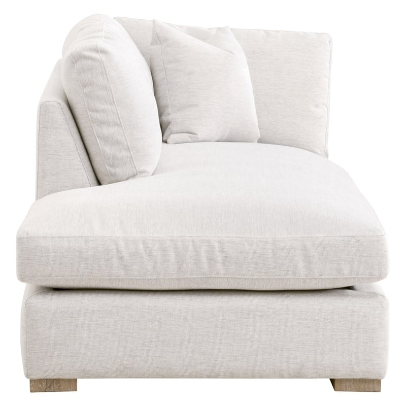 Maklaine Modern Transitional Fabric Left-Facing Chaise in Stone