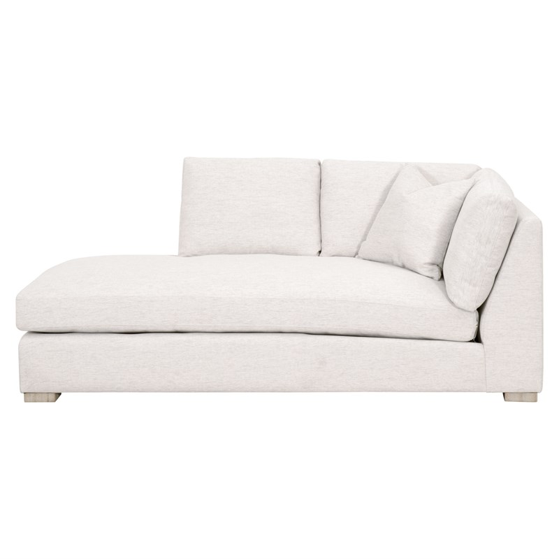 Maklaine Modern Transitional Fabric Left-Facing Chaise in Stone