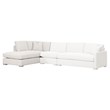 Maklaine Modern Transitional Fabric Left-Facing Chaise in Stone