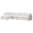 Maklaine Modern Transitional Fabric Left-Facing Chaise in Stone