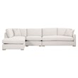 Maklaine Modern Transitional Fabric Left-Facing Chaise in Stone