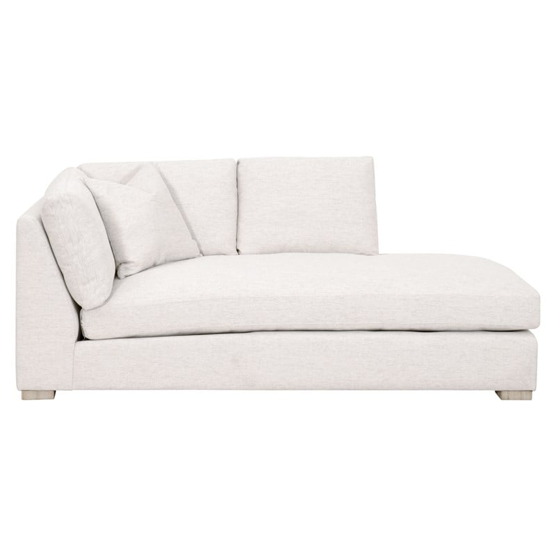 Maklaine Modern Transitional Fabric Right-Facing Chaise in Stone