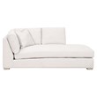 Maklaine Modern Transitional Fabric Right-Facing Chaise in Stone