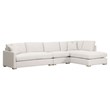 Maklaine Modern Transitional Fabric Right-Facing Chaise in Stone