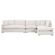 Maklaine Modern Transitional Fabric Right-Facing Chaise in Stone
