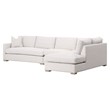 Maklaine Modern Transitional Fabric Right-Facing Chaise in Stone