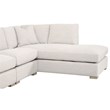 Maklaine Modern Transitional Fabric Right-Facing Chaise in Stone