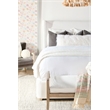 Maklaine Modern Transitional Fabric Bench in White/Gray Finish