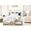 Maklaine Modern Transitional Fabric Bench in White/Gray Finish