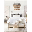 Maklaine Modern Transitional Fabric Bench in White/Gray Finish