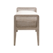 Maklaine Modern Transitional Fabric Bench in White/Gray Finish