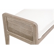 Maklaine Modern Transitional Fabric Bench in White/Gray Finish