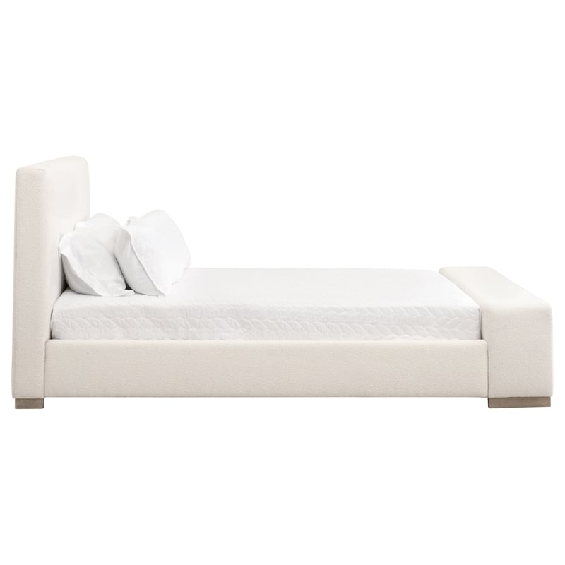 Maklaine Modern Transitional Wood Standard King Bed in White
