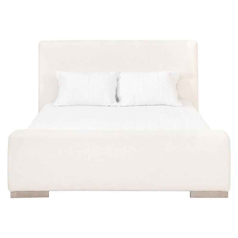 Maklaine Modern Transitional Wood Standard King Bed in White