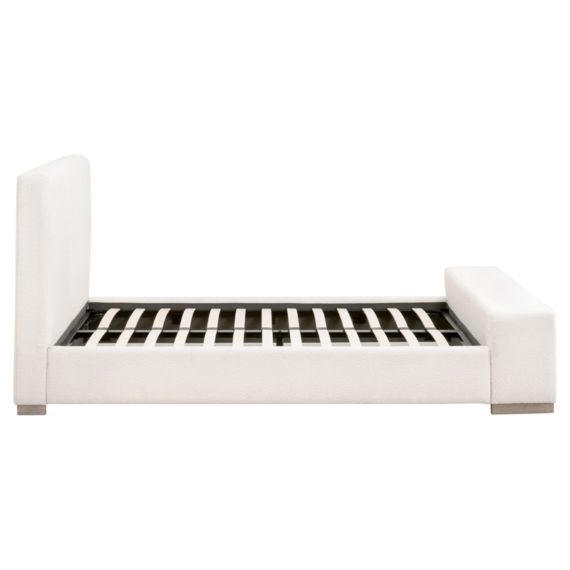 Maklaine Modern Transitional Wood Standard King Bed in White