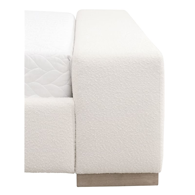 Maklaine Modern Transitional Wood Standard King Bed in White