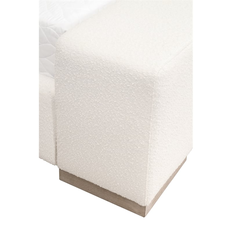 Maklaine Modern Transitional Wood Standard King Bed in White
