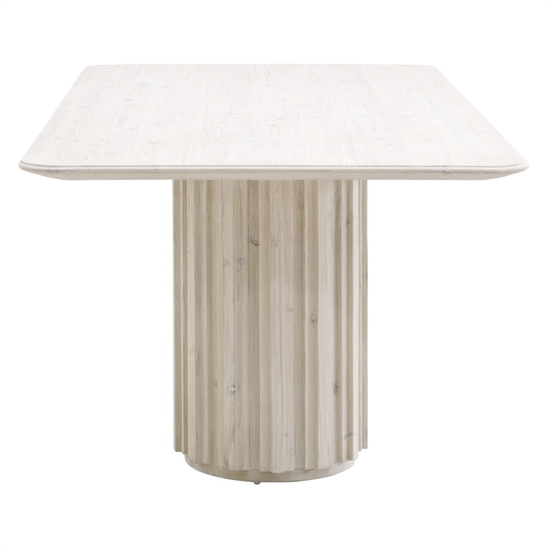 Maklaine Modern Transitional Wood Dining Table in White Finish