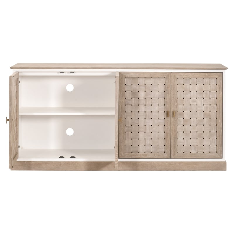 Maklaine Modern Transitional Wood Sideboard in Smoke Gray Finish