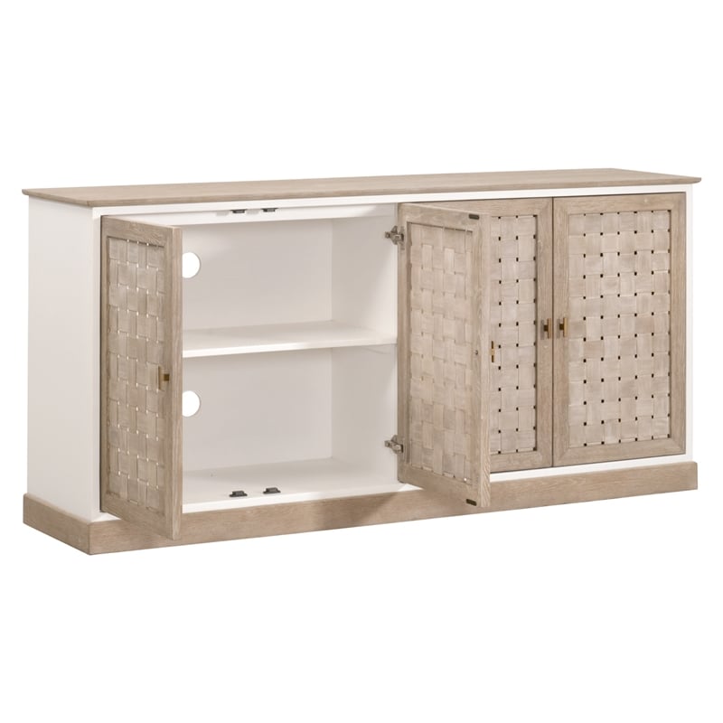 Maklaine Modern Transitional Wood Sideboard in Smoke Gray Finish