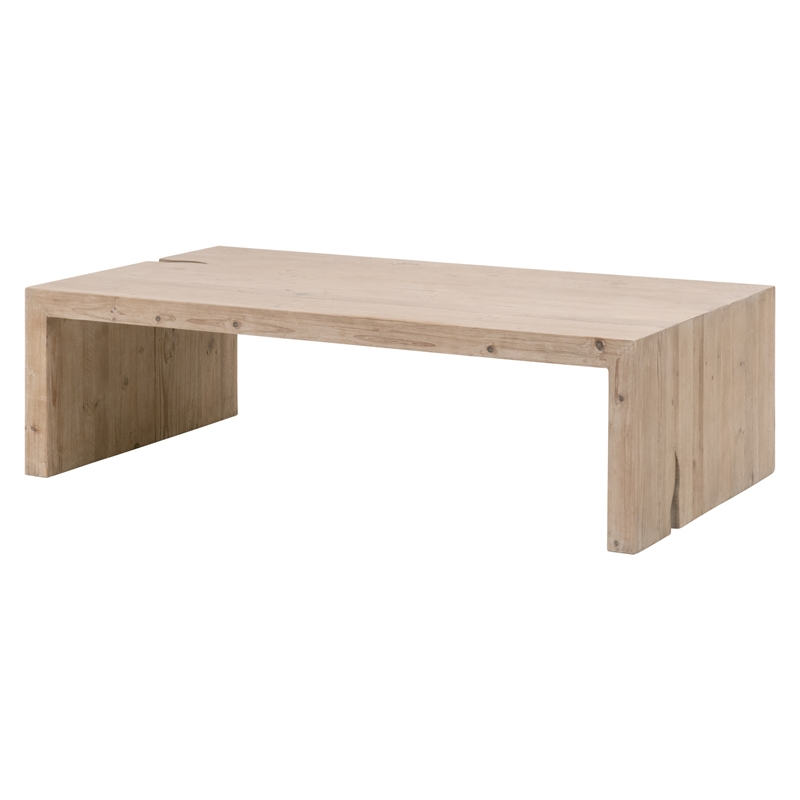 Maklaine Modern Transitional Wood Coffee Table in Smoke Gray